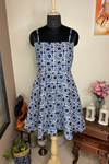 Joanna - Denim Blue Floral Sleeveless Mini Dress