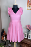 Barbie - Salmon Pink Sleevless Box Pleat Mini Dress