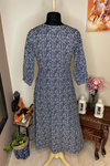 Gina - Blue Hand Block Printed Wrap Dress