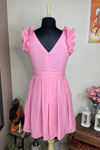 Barbie - Salmon Pink Sleevless Box Pleat Mini Dress