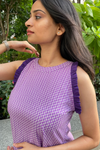 Andrea - Irish Purple Halter Neck Mini Dress