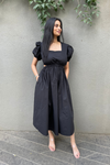 Suzan - Black Maxi Dress With Side Cuts
