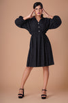 Avery - Black and White Polka Dot With Dolman Sleeves